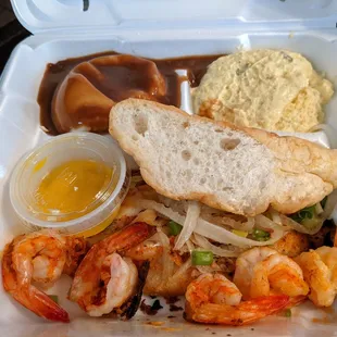 C-Fish + Shrimp + Mash + Potato Salad