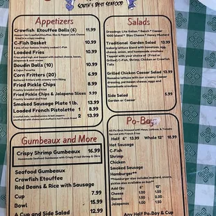 Menu front