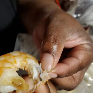 The shrimp wasn't deveined. That means they didn't clean them. So disgusting.