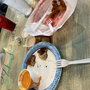 Crab cakes and alligator tail