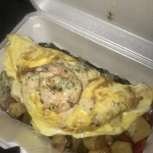 Shrimp omelette