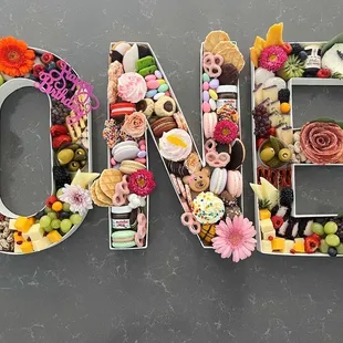the word one made out of sweets