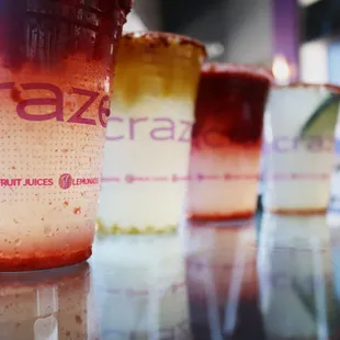 Strawberry Lemonade, Mango Lemonade, Cherry Lemonade, Cucumber Lemonade.