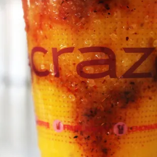 Craze Mango Fresh Fruit juice w/ Tajin and Chamoy  Crazes version of a healthy Chamoyada
