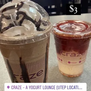 Mocha and strawberry lemonade