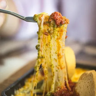 Chihuahua Cheese Casserole with pesto and Touch of Chorizo