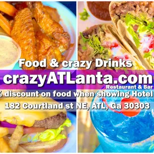 Staying in downtown ATL? 10% Discount when showing hotel key (Food only)