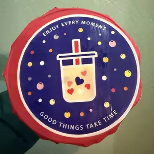 Boba lid message.