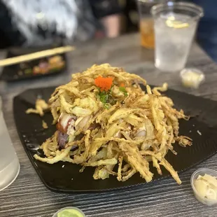 a plate of food on a table
