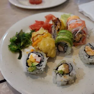 a plate of sushi