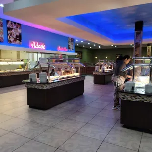 interior, sushi and sashimi