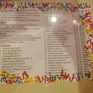 menu
