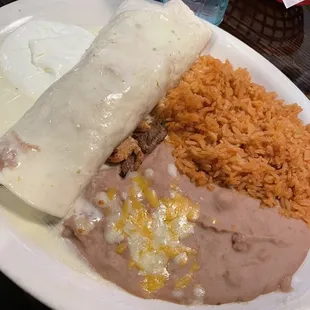 3 meat burrito. Rice was also very good.