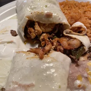 3 meat burrito was delicious