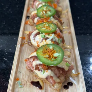 Crispy rice with spicy tuna