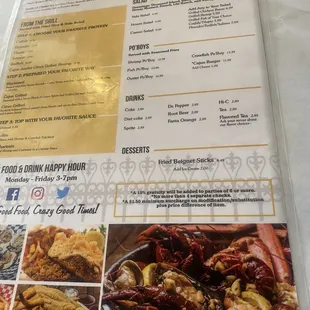 a menu for a restaurant