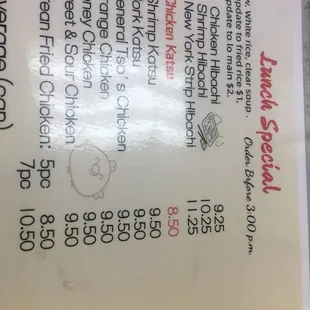 They have specials for lunch