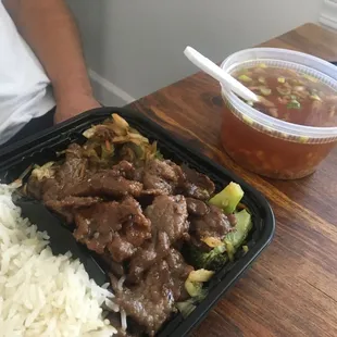 The lunch NY strip hibachi