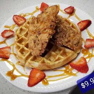 Adams&apos; Chicken and Waffle.