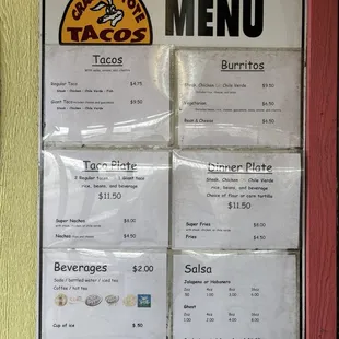 Menu (Nov 2024)