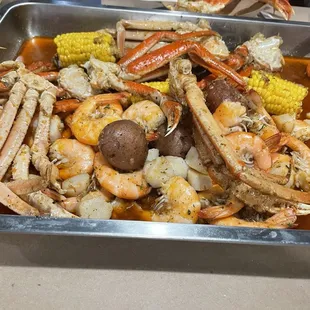 Make Your Own Crab Boil with corn, sausage and potatoes