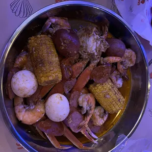 C1, 1/2 pound + sausage and egg with CC Juice and mild heat