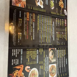  menu for a seafood restaurant