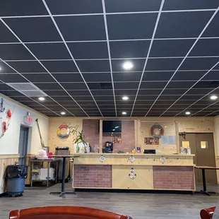 the inside of a restaurant