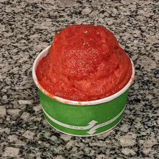 Strawberry water-based ice cream. Decent! I could even taste bits of strawberries in there!