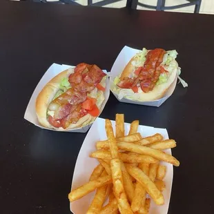 Two BLT Dogs with seasoned fry's