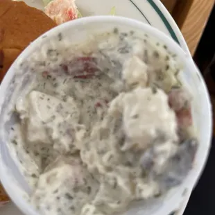 Yummy homemade potato salad with dill. Great!!