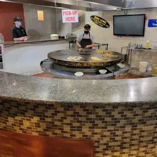 a cook preparing food