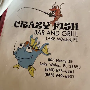 Menu cover