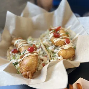 Fish and shrimp tacos