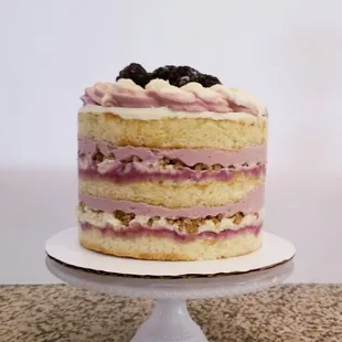 a cake on a cake stand