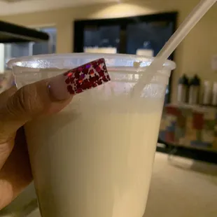 Milk and fruit , very milky never have had it like this not worth the money