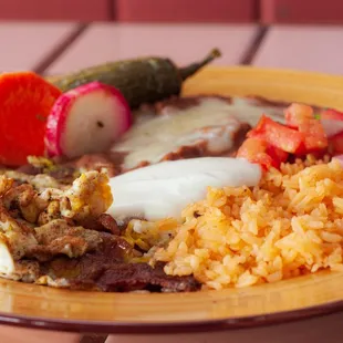a plate of mexican food