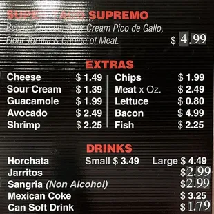 menu