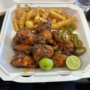 Hot lemon pepper wings