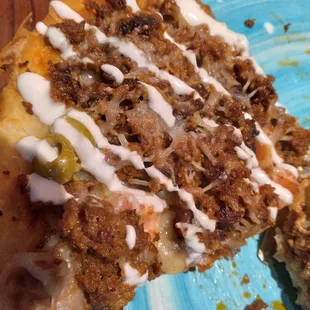 Mexican pizza with chorizo