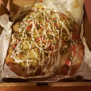 Mexican pizza with chicken
