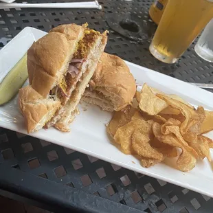Breaded tenderloin with house made chips.