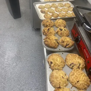 Delicious Blueberry muffins and chocolate chip cookies!