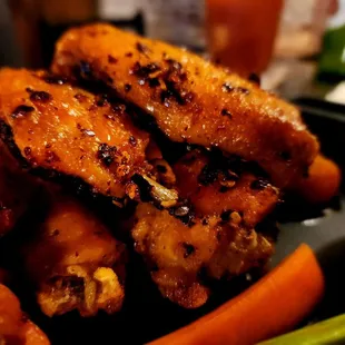 chicken wings and carrots