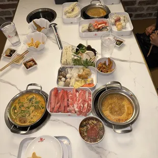 a table full of food