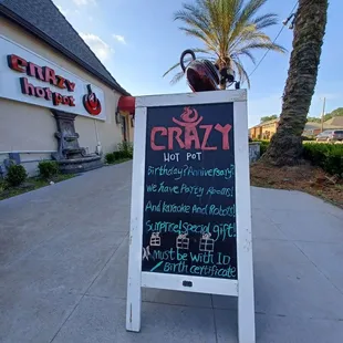 a sign for crazy hotpot