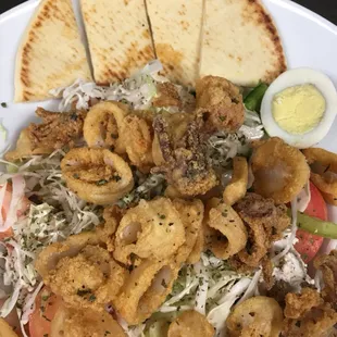 Loaded calamari salad! Amazing!