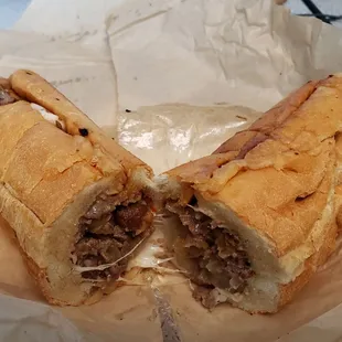 a sandwich cut in half