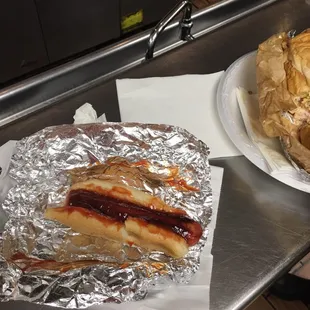 All beef hotdog just ketchup