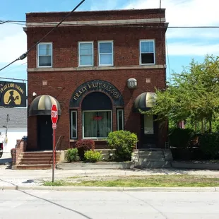 the front of the building